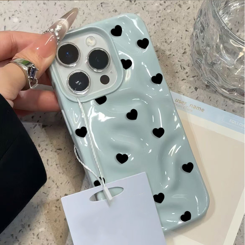 Phone Accessories Aesthetic - Эстетичный милый черный противоударный чехол с