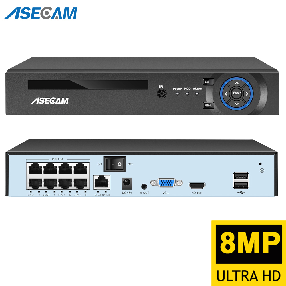 Phone Accessories Uk - ASECAM 8MP 4K регистратор видеонаблюдения POE
