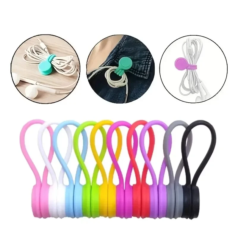 Cable Organizer Magnetic - 5/3/1 шт. силиконовые магнитные кабельные стяжки,